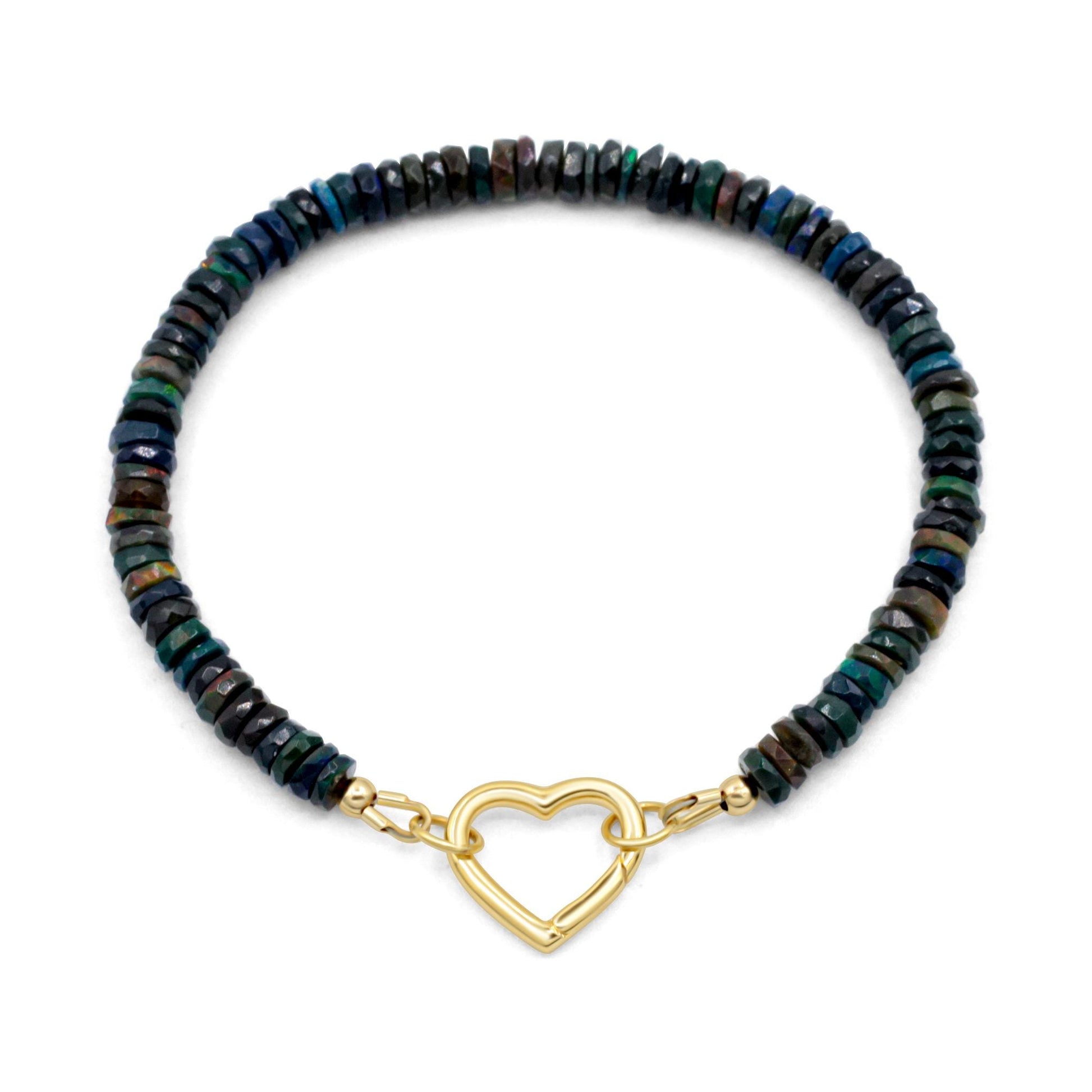 Midnight Heart Black Opal Bracelet