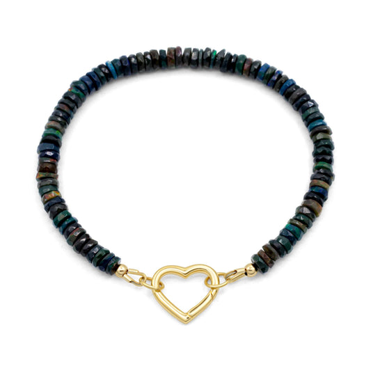 Midnight Heart Black Opal Bracelet