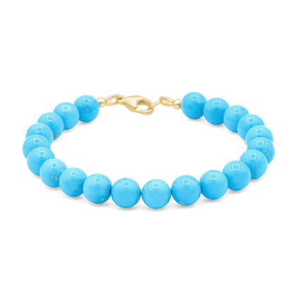 Arizona Sky Sleeping beauty turquoise | Extra large Turquoise beaded bracelet | Natural sleeping beauty turquoise | women's turquoise