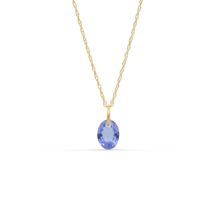 Tanzanite Pendant Necklace, Solid 14K Gold Tanzanite Charm, Genuine Tanzanite Necklace, Natural Gemstone Pendant, December Birthstone Gift**