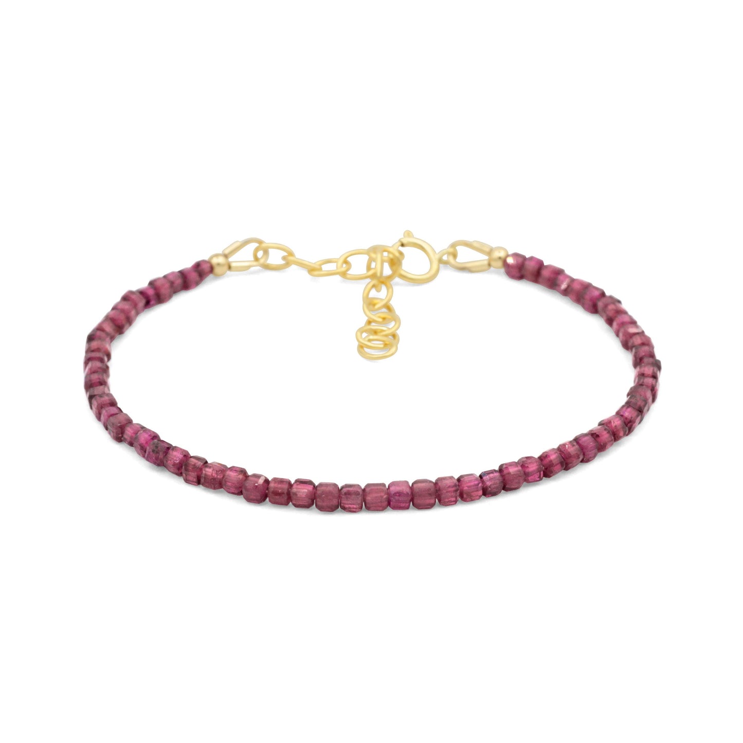 Garnet Cube Bracelet, Dainty Garnet Bracelet, Natural Garnet Jewelry, Sterling Silver, Gold Filled or Solid Gold, Gift for Her