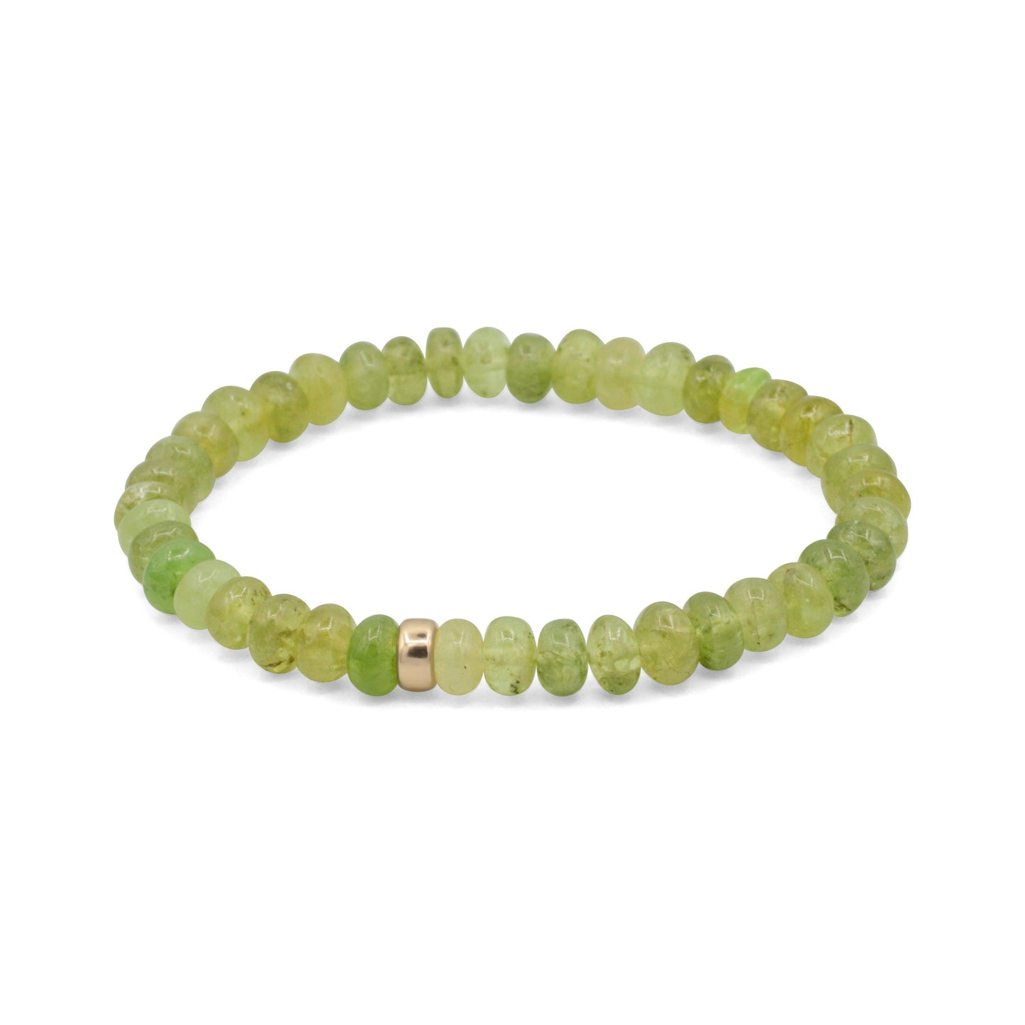 Grossular Green Garnet Bracelet, Natural Green Garnet Stretch Bracelet, Sterling Silver or 14K Gold, Genuine Gemstone Bracelet, Gift for Her