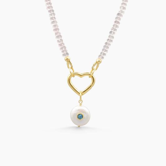 Light Within Rose Quartz Necklace | Rose quartz necklace | Rose quartz Faceted Rondelle Beads Necklace | June birthstone #0339