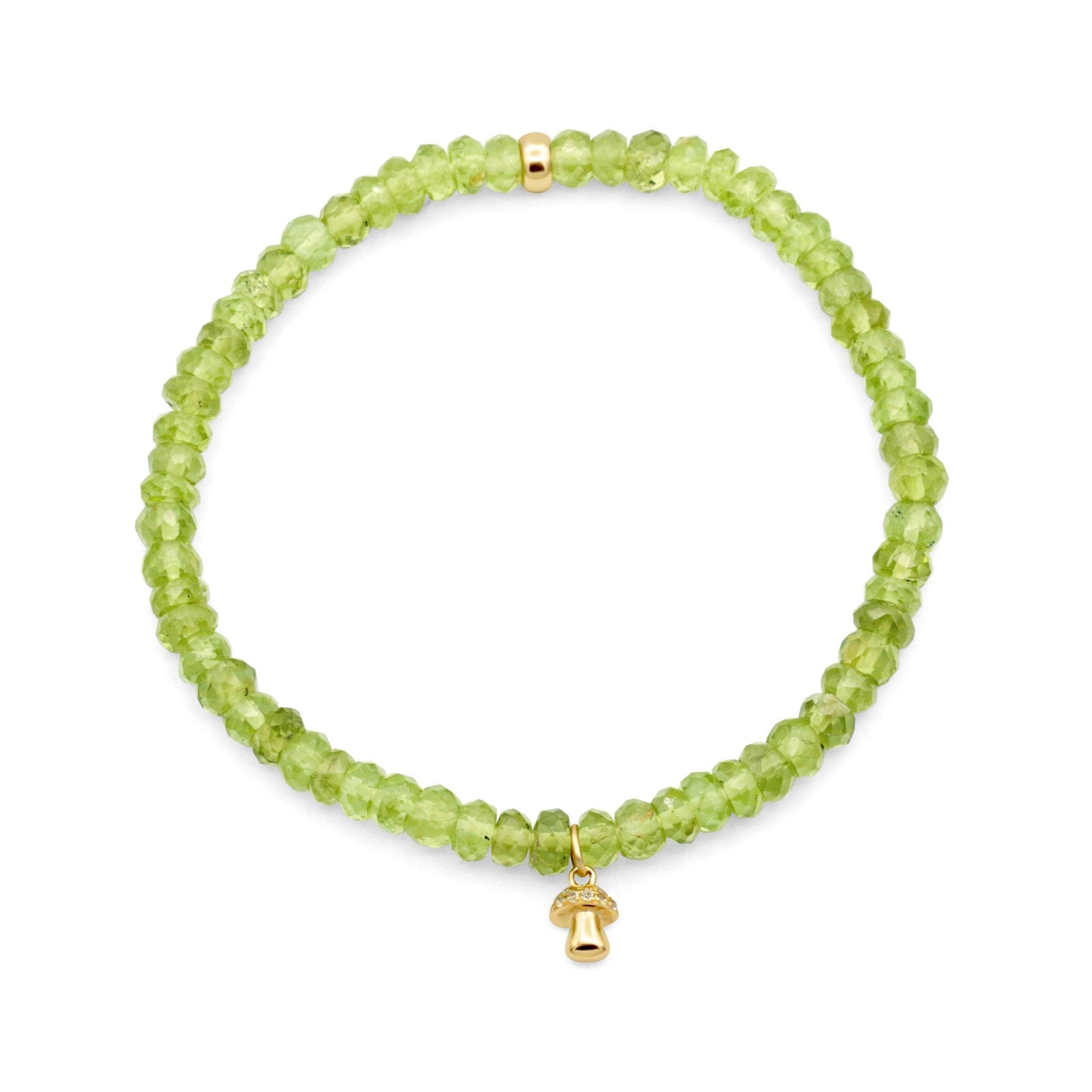 Peridot Mushroom Oracle Bracelet | faceted highest quality peridot bracelet [] | 100% genuine peridot