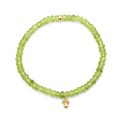 Peridot Mushroom Oracle Bracelet | faceted highest quality peridot bracelet [] | 100% genuine peridot