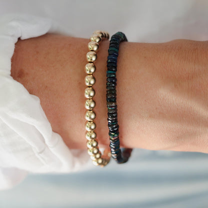 Black Ethiopian Opal Bracelet, Diamond Bracelet, Natural Opal Stretch Bracelet, Luxury Gemstone Jewelry, Gift for Her