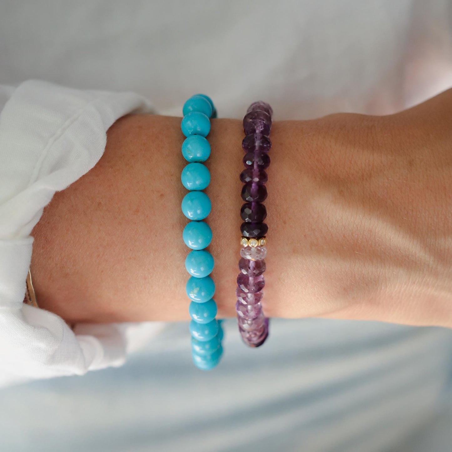 Midnight Lavender Amethyst Diamond Bracelet - 14K