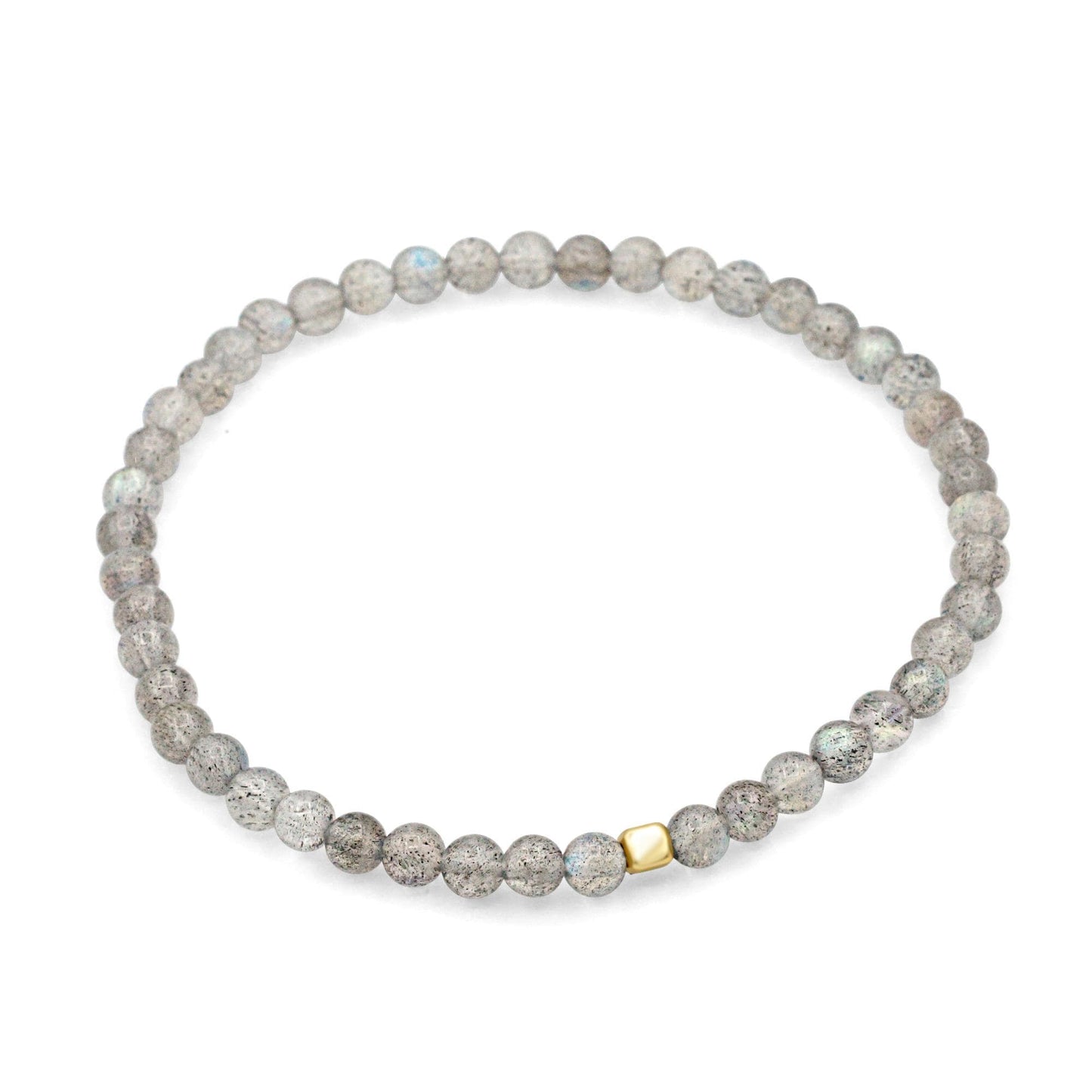 Men's Labradorite Bracelet, Solid Gold Bracelet, 4mm Labradorite Beaded Bracelet, Genuine Gemstone Bracelet, Minimalist Men's Jewelry