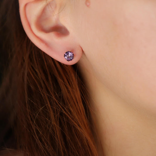 Brazilian Amethyst Stud Earrings