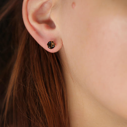 Smoky Quartz Stud Earring