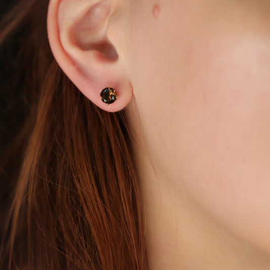 Smoky Quartz Stud Earring