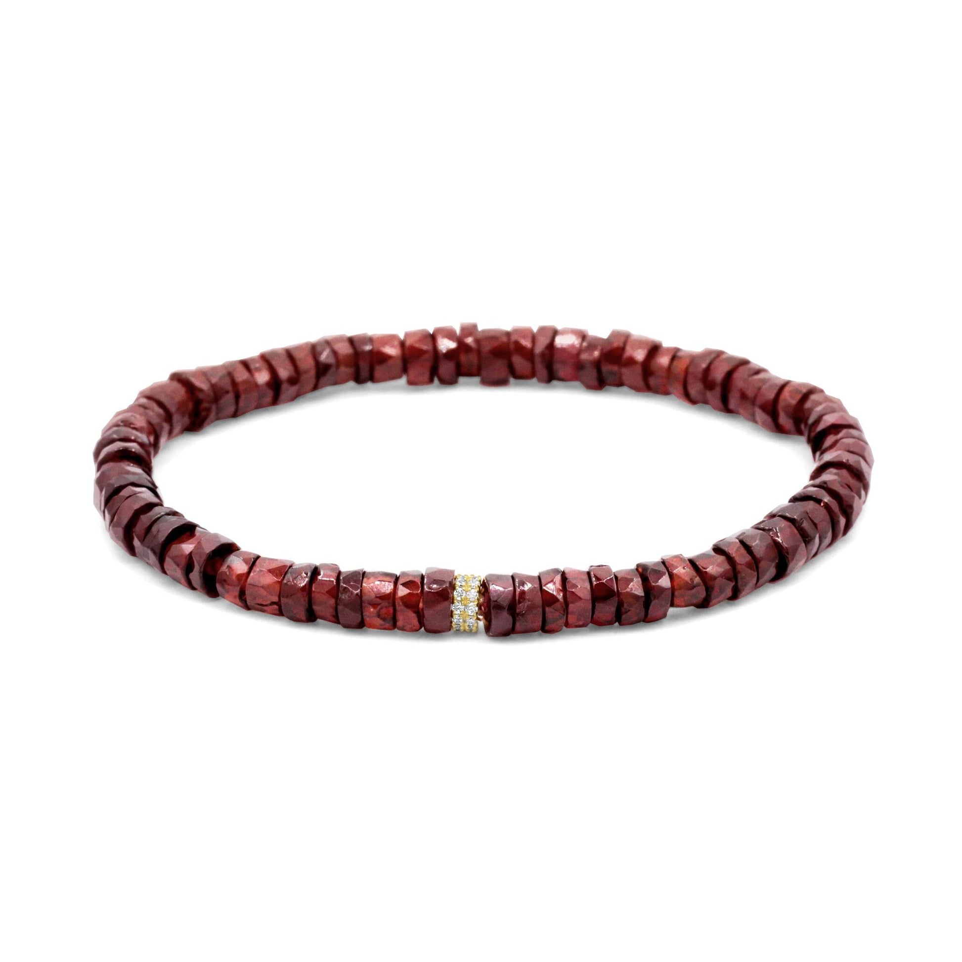 Diamond Garnet Bracelet, Solid 14K Gold Bracelet, Natural Diamond Bracelet, Genuine Garnet Jewelry, Luxury Gemstone Bracelet, Gift for Her