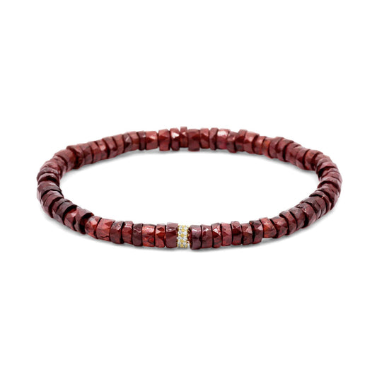 Diamond Garnet Bracelet, Solid 14K Gold Bracelet, Natural Diamond Bracelet, Genuine Garnet Jewelry, Luxury Gemstone Bracelet, Gift for Her
