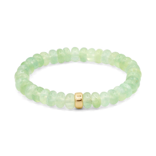 Fresh Start Bracelet Prehnite Bracelet | rehnite Bracelet, Genuine Prehnite Stretch Bracelet, Green Gemstone Bracelet, Gold Filled