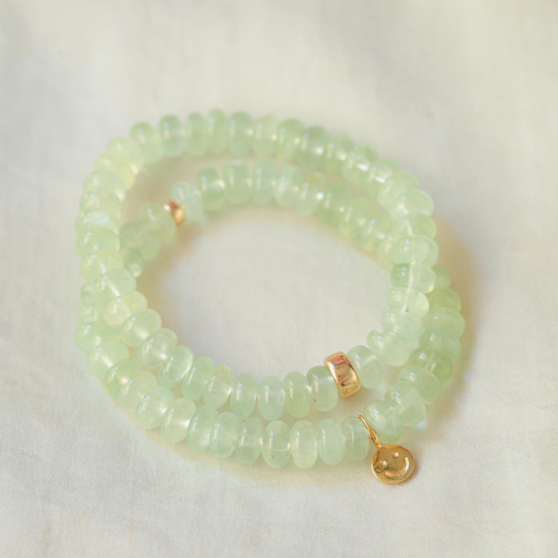 Fresh Start Bracelet Prehnite Bracelet | rehnite Bracelet, Genuine Prehnite Stretch Bracelet, Green Gemstone Bracelet, Gold Filled