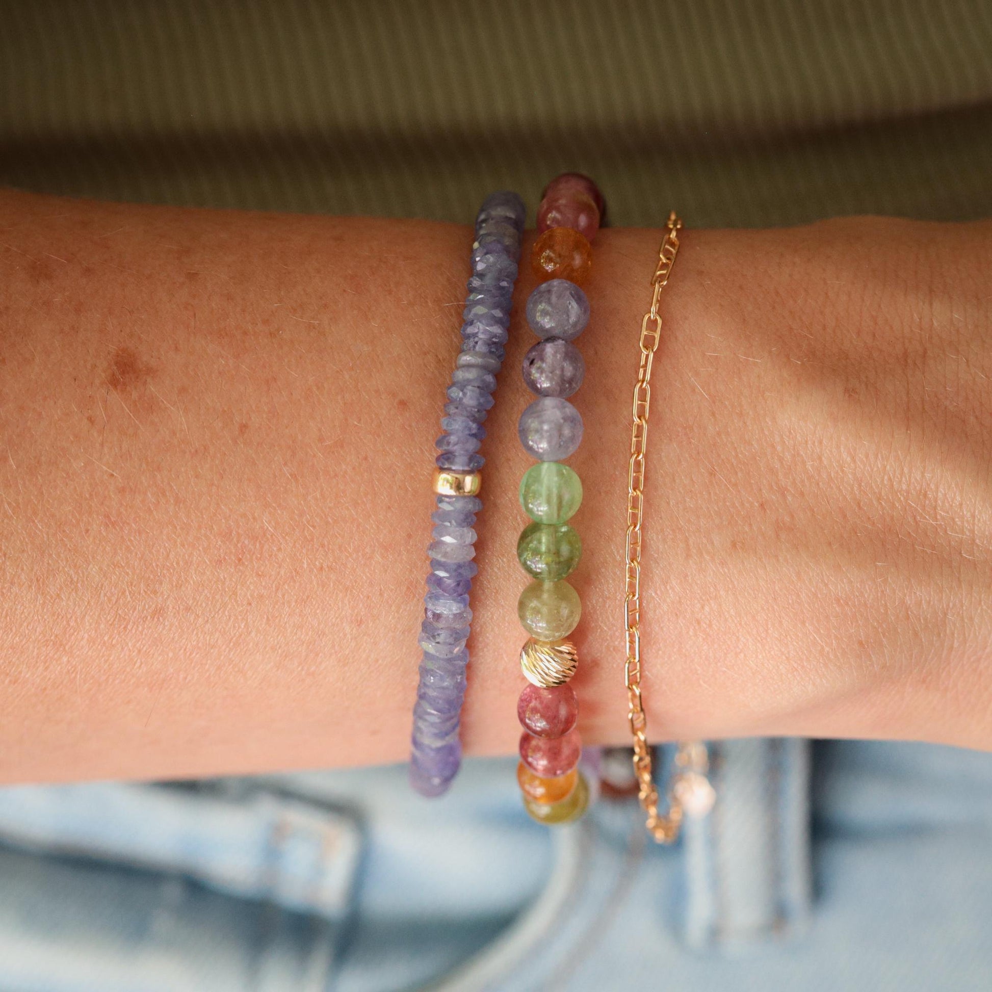Indigo Bloom Tanzanite Bracelet, Genuine Tanzanite Bracelet, Sterling Silver or Solid Gold Bracelet, Faceted Gemstone Bracelet, Gift for Her