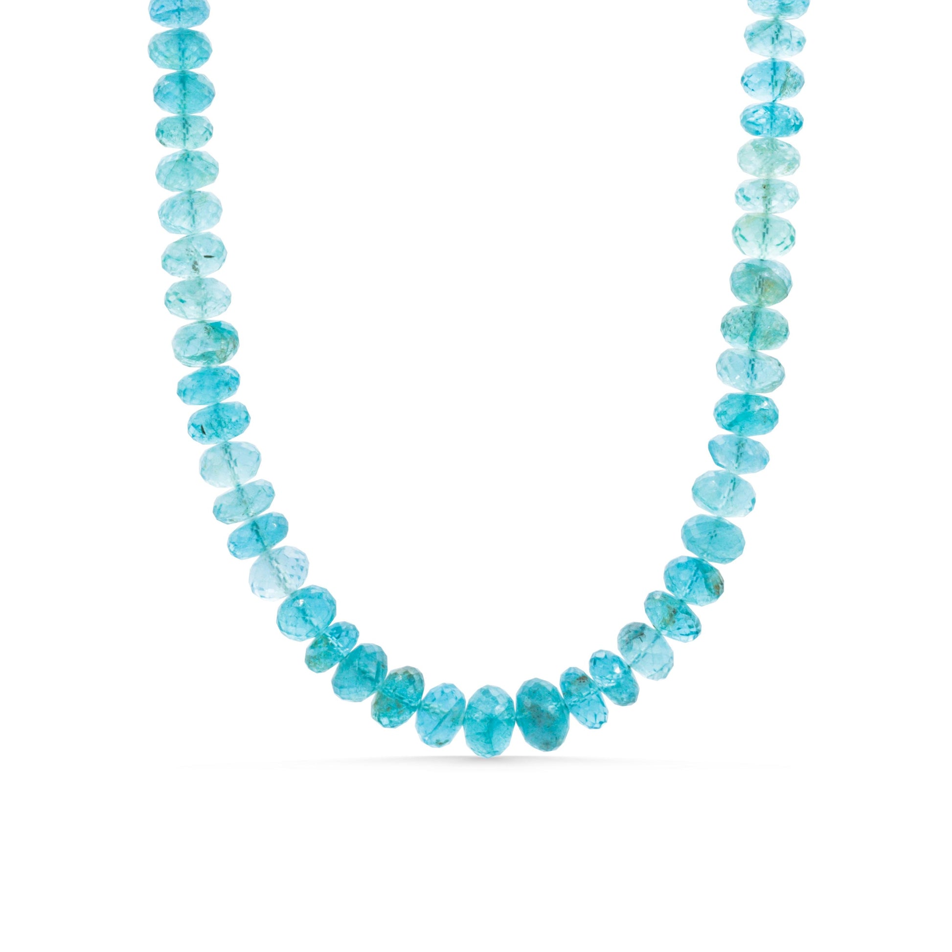 Lagoon Apatite Necklace | Rondelle Necklace, Rondelle Necklace, Apatite Gemstone Necklace, Beaded Necklace, Apatite Necklace