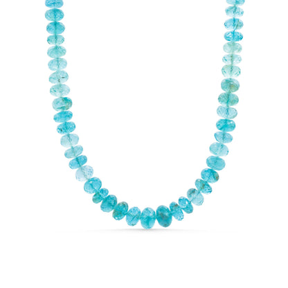 Lagoon Apatite Necklace | Rondelle Necklace, Rondelle Necklace, Apatite Gemstone Necklace, Beaded Necklace, Apatite Necklace