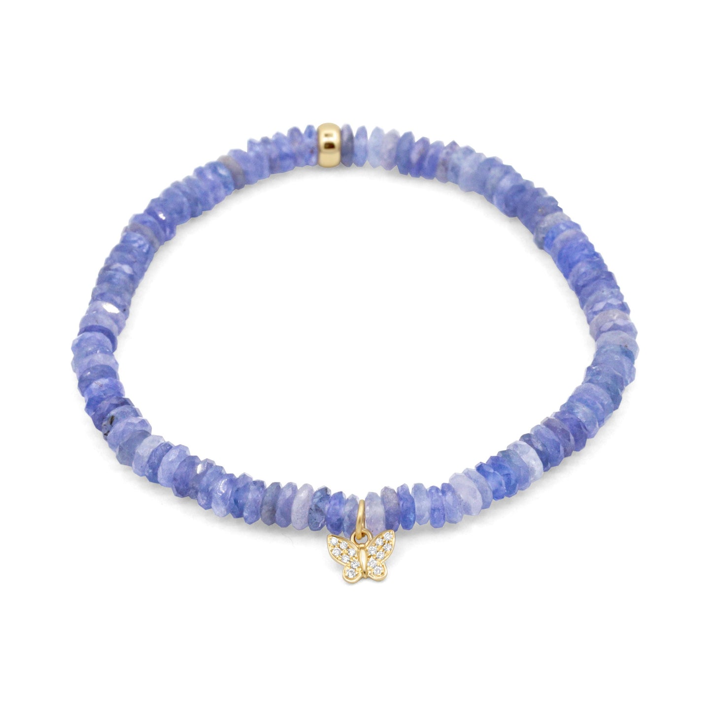 Metamorphosis Tanzanite Diamond Bracelet, Solid 14K Gold Butterfly Bracelet, Natural Tanzanite Bracelet, Diamond Butterfly, Gift for Her