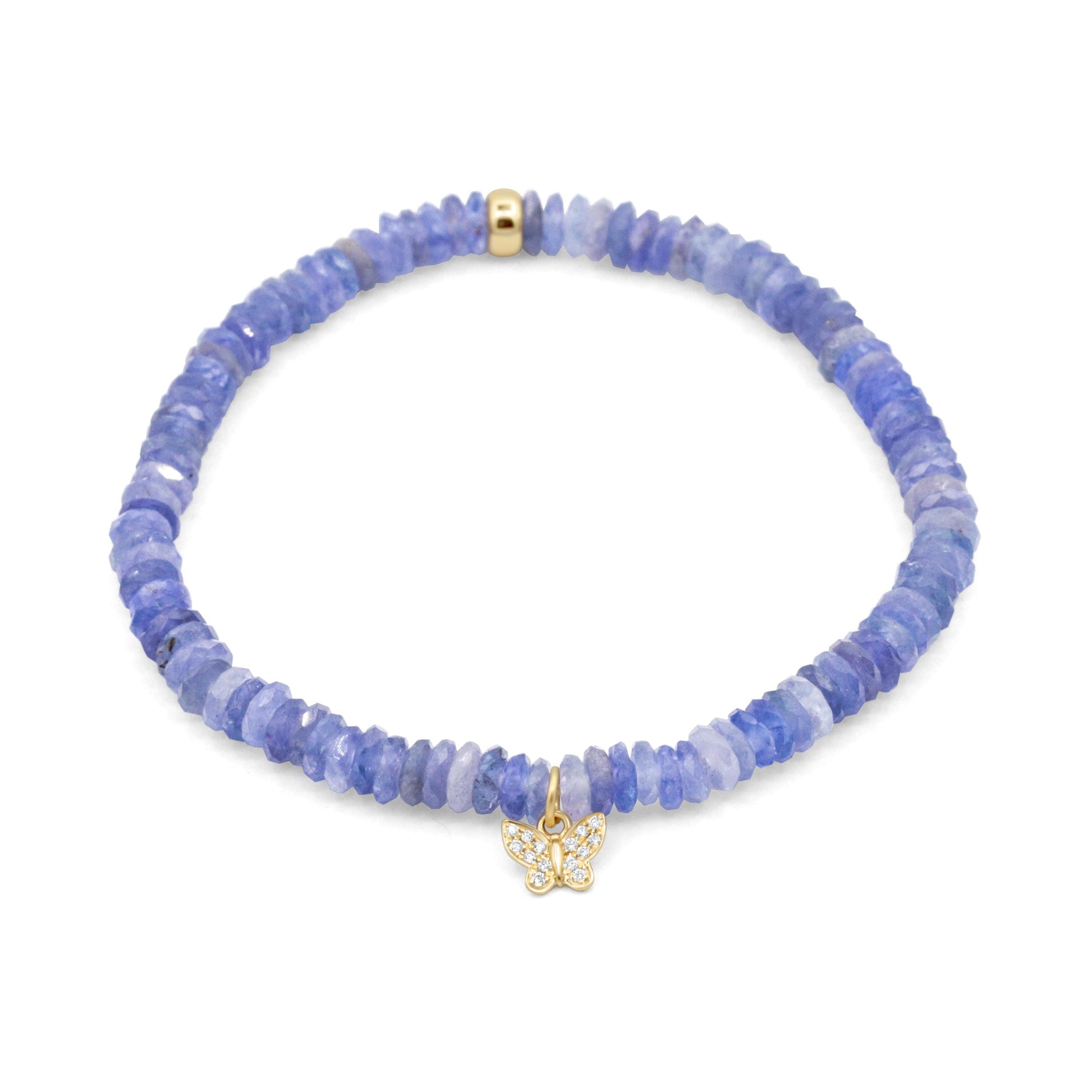 Metamorphosis Tanzanite Diamond Bracelet, Solid 14K Gold Butterfly Bracelet, Natural Tanzanite Bracelet, Diamond Butterfly, Gift for Her