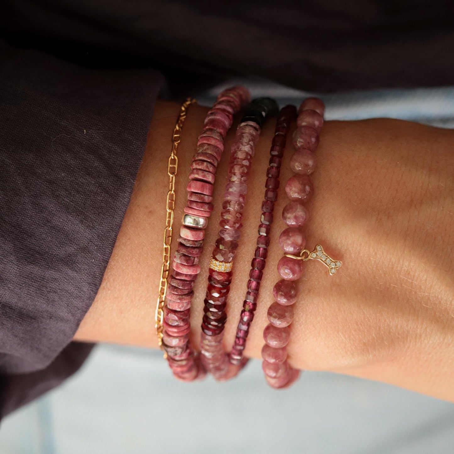 Garnet Cube Bracelet, Dainty Garnet Bracelet, Natural Garnet Jewelry, Sterling Silver, Gold Filled or Solid Gold, Gift for Her