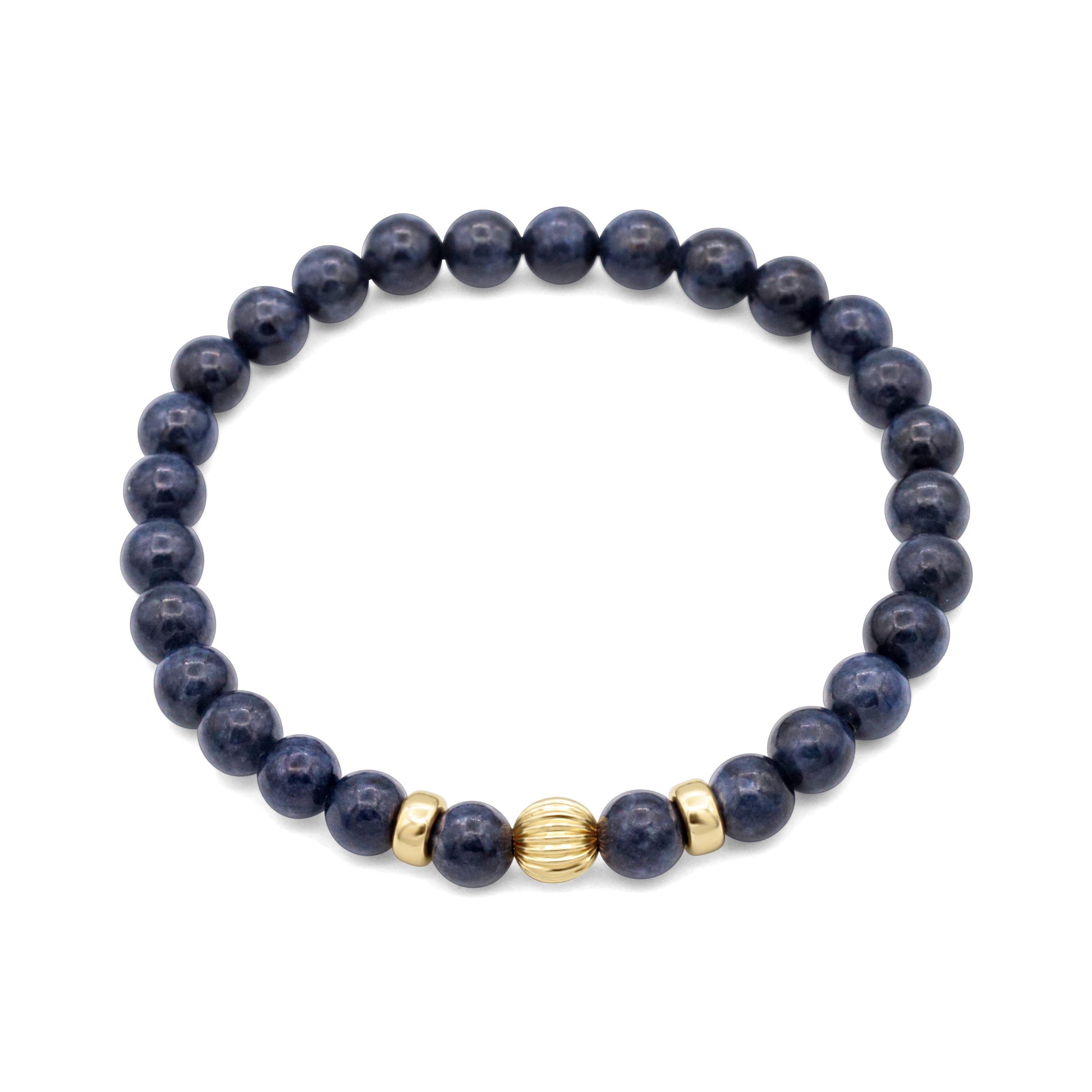 Blue Sapphire Bracelet, Natural Blue Sapphire Stretch Bracelet, Sterling Silver, 14K Gold Filled or Solid Gold