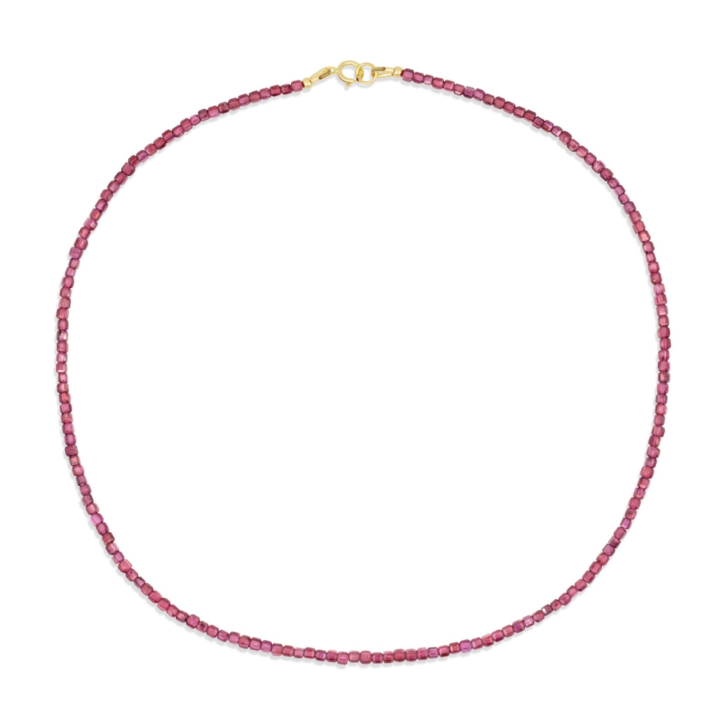 Garnet Cube Necklace, Natural Garnet Necklace, 14K Gold Filled Necklace, Dainty Garnet Beaded Necklace, January Birthstone Jewelry