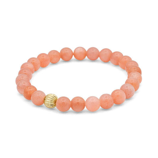 Peach Moonstone 6mm - 14K