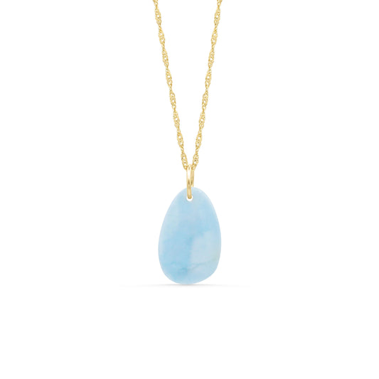Soft Caribbean Larimar Pendant Necklace