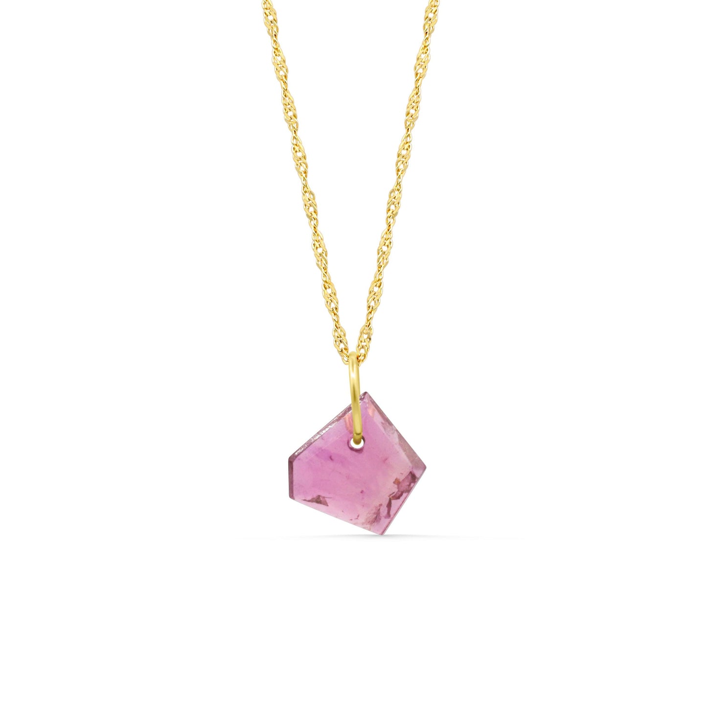 Fuchsia Slice Pink Tourmaline Necklace