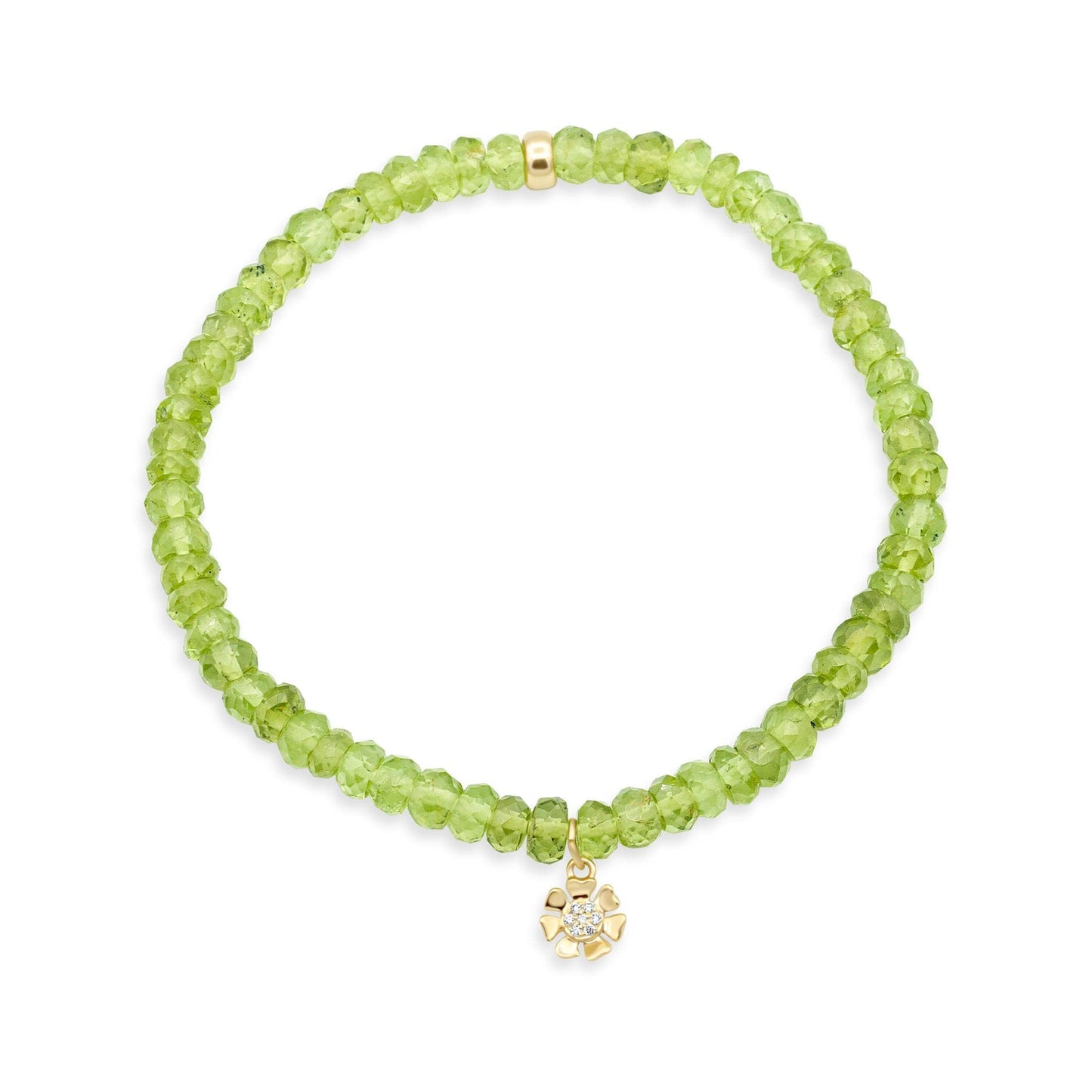 Peridot Diamond Flower Bracelet – Joy, Abundance & Golden Light | faceted highest quality peridot bracelet [] | 100% genuine peridot
