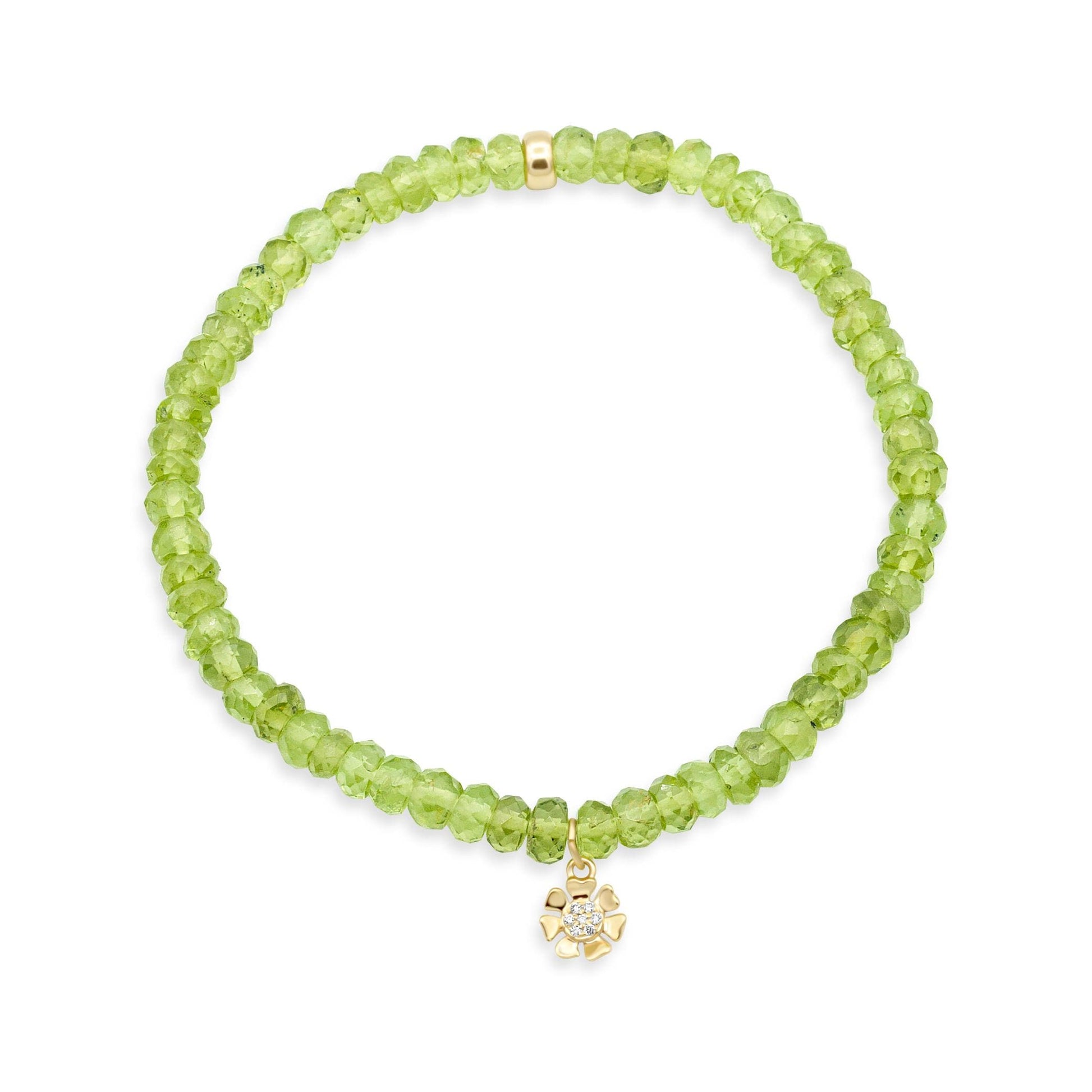 Peridot Diamond Flower Bracelet – Joy, Abundance & Golden Light | faceted highest quality peridot bracelet [] | 100% genuine peridot