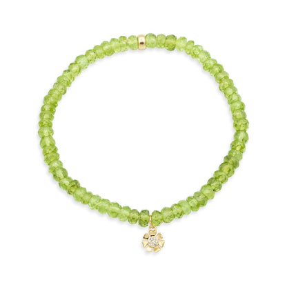 Peridot Diamond Flower Bracelet – Joy, Abundance & Golden Light | faceted highest quality peridot bracelet [] | 100% genuine peridot