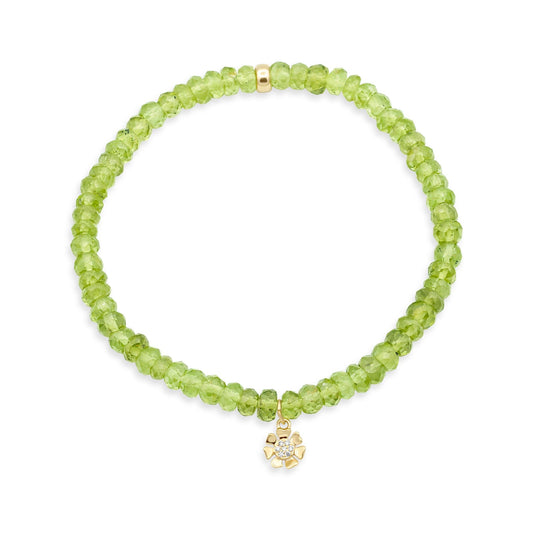 Peridot Diamond Flower Bracelet – Joy, Abundance & Golden Light | faceted highest quality peridot bracelet [] | 100% genuine peridot