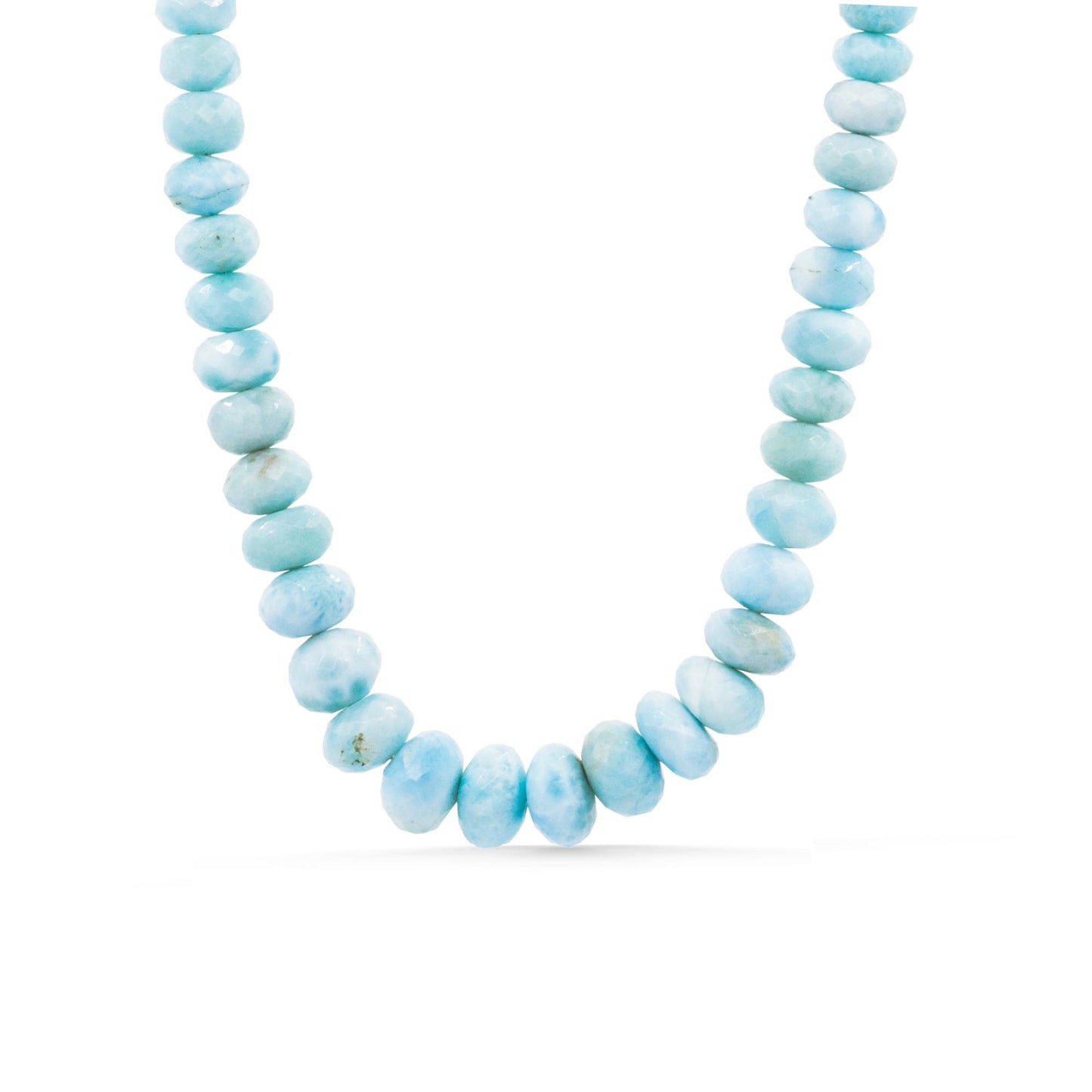 Caribbean Blue Larimar Necklace – Gradient Faceted Rondelle