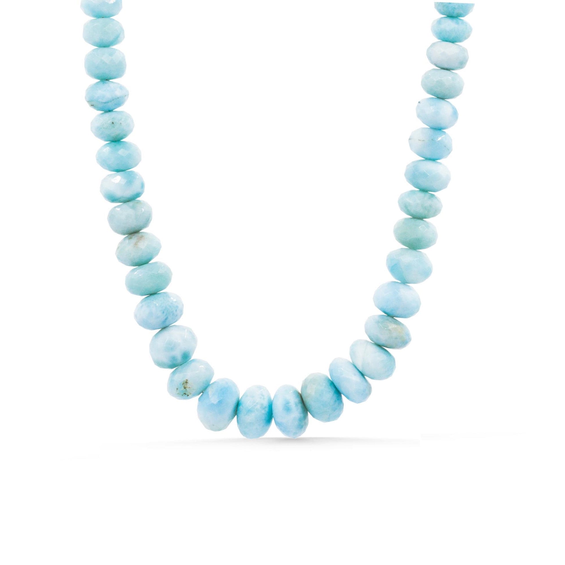Caribbean Blue Larimar Necklace – Gradient Faceted Rondelle
