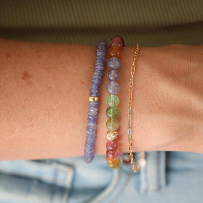 Cosmic Candy Tourmaline and Tanzanite Bracelet