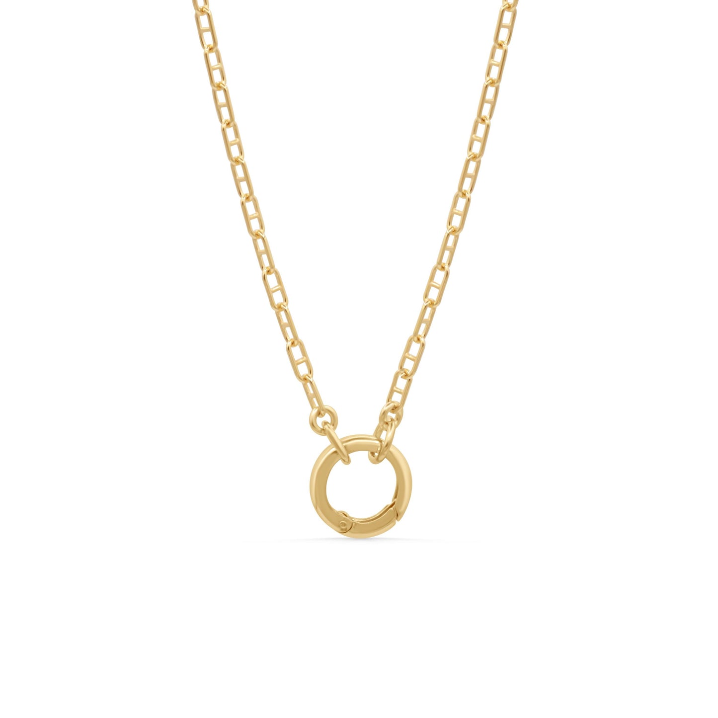 The Axis Carabiner Necklace, 14K Gold Filled Anchor Chain Necklace, Push Lock Charm Holder, Adjustable Layering Necklace, Handmade Jewelry