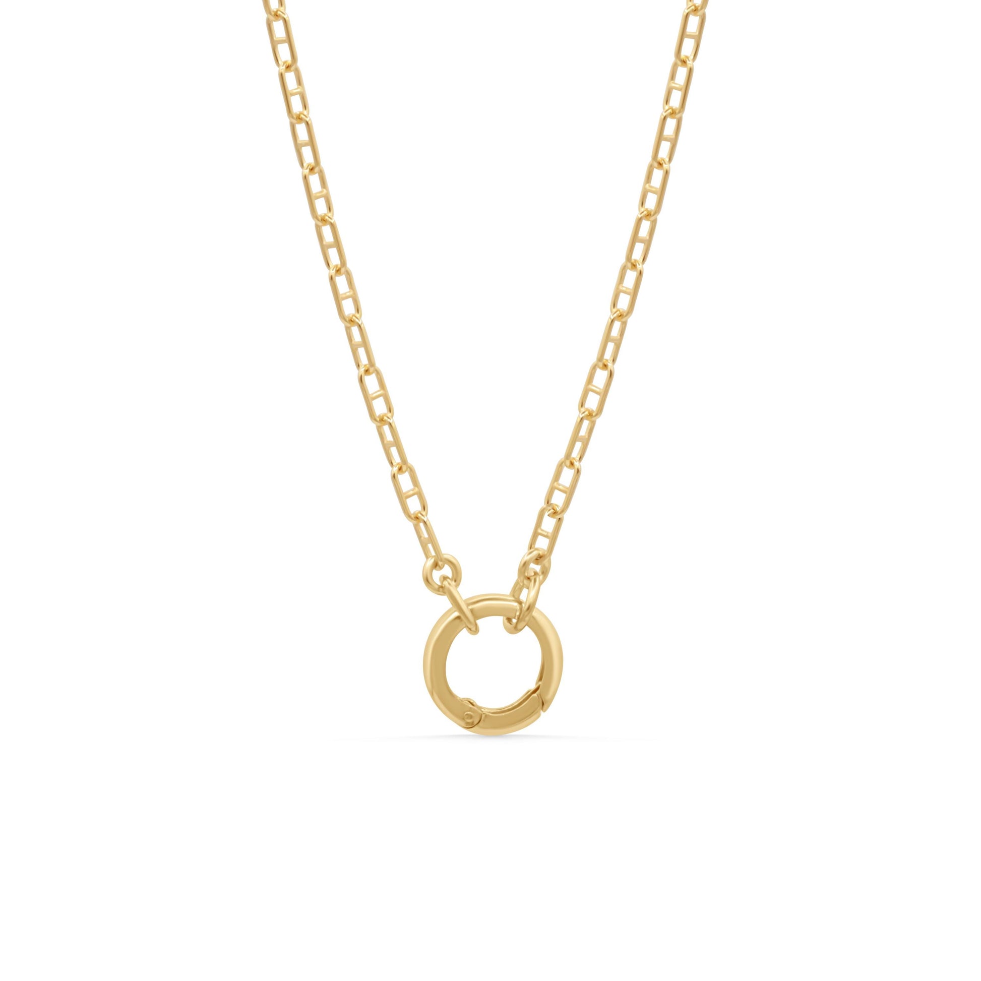The Axis Carabiner Necklace, 14K Gold Filled Anchor Chain Necklace, Push Lock Charm Holder, Adjustable Layering Necklace, Handmade Jewelry