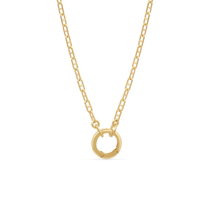 The Axis Carabiner Necklace, 14K Gold Filled Anchor Chain Necklace, Push Lock Charm Holder, Adjustable Layering Necklace, Handmade Jewelry