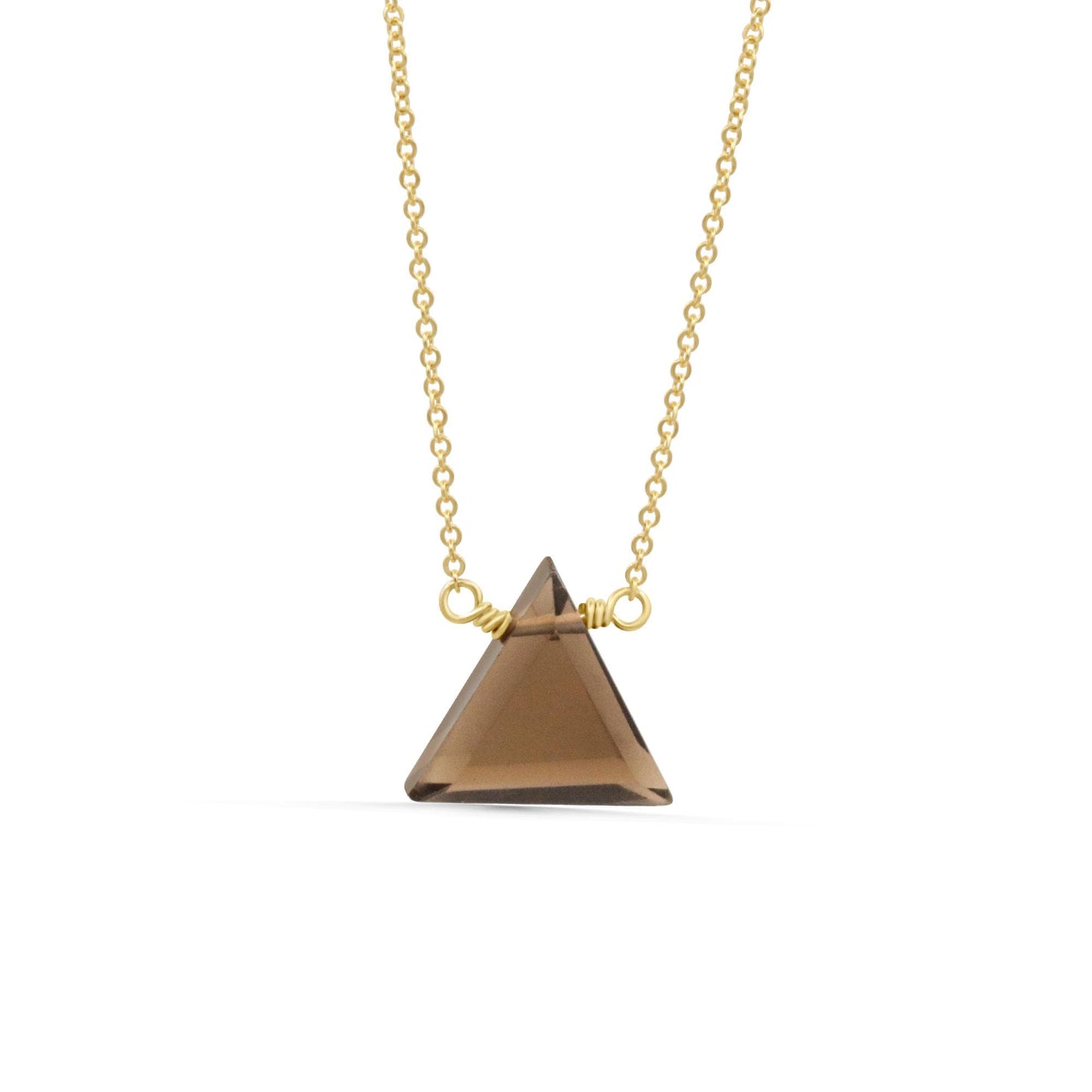 Earth & Light Smoky Quartz Necklace | ire Wrapped Smoky Quartz Pendant, 14K Gold Filled Necklace, Geometric Crystal Necklace, Handmade