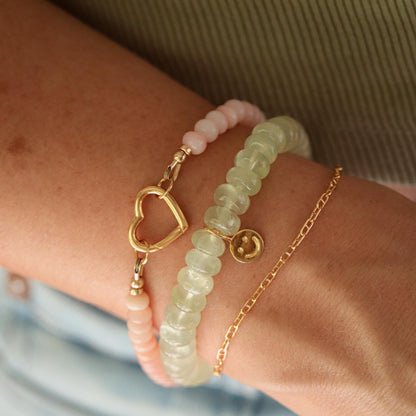 Fresh Start Bracelet Prehnite Bracelet | rehnite Bracelet, Genuine Prehnite Stretch Bracelet, Green Gemstone Bracelet, Gold Filled