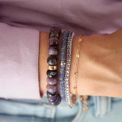 Indigo Bloom Tanzanite Bracelet, Genuine Tanzanite Bracelet, Sterling Silver or Solid Gold Bracelet, Faceted Gemstone Bracelet, Gift for Her