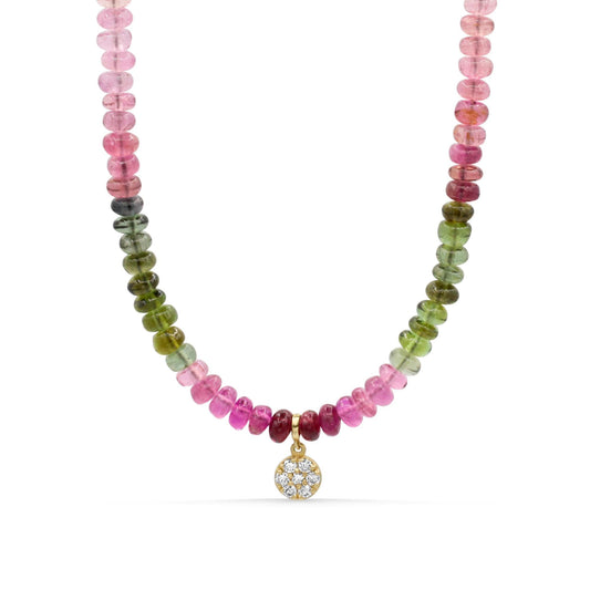 Verdant Heart Tourmaline Diamond Necklace
