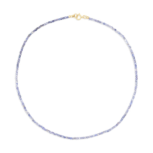 Iolite Necklace | Iolite Beaded Necklace | Iolite necklace for women [ENIM1119] | Gemstone Necklace for Women | Beaded iolite