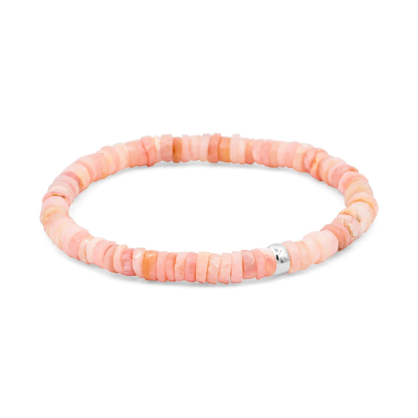 Pink Opal Bracelet Heart Bracelet, Pink Opal Gemstone Healing | [EBPM1377] Soft Pink Beads, Handmade Gemstone *BS