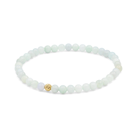 Jadeite Bracelet, 4mm Natural Jadeite Bracelet, Sterling Silver or Solid 14K Gold, Green Jade Bracelet, Gemstone Jewelry, Gift for Her