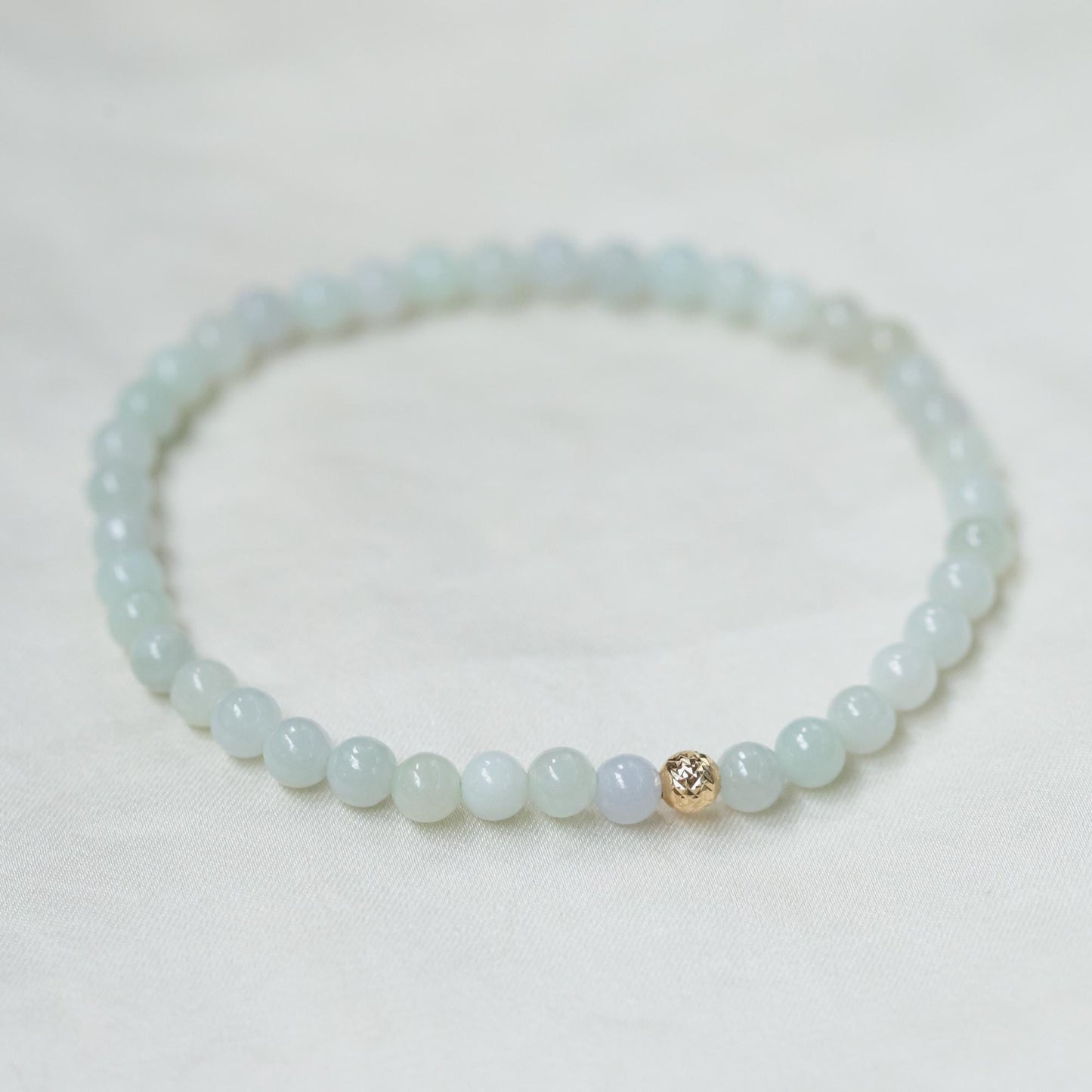 Jadeite Bracelet, 4mm Natural Jadeite Bracelet, Sterling Silver or Solid 14K Gold, Green Jade Bracelet, Gemstone Jewelry, Gift for Her