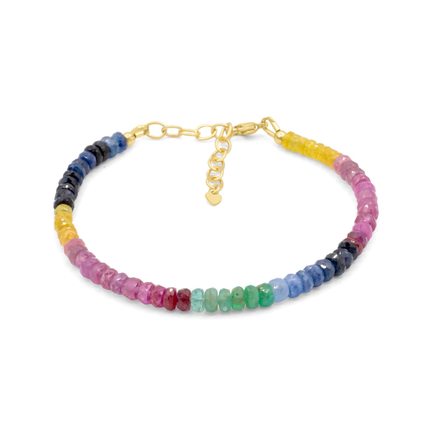 Electric Love Multi Sapphire Bracelet-Ruby Emerald Gemstone Bracelet-Precious, Bracelet-Multi Bracelet-Gemstone