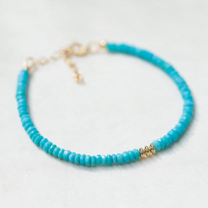 Sleeping beauty | turquoise beaded bracelet | Natural authentic turquoise | women's turquoise jewelry | turquoise